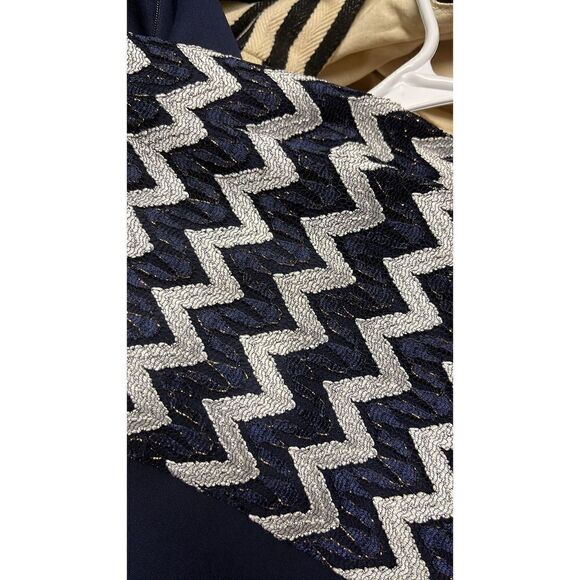 Connected Apparel Silky Sweetheart Neck Stretch Navy Sheath Dress- Size 6P - Picture 7 of 7